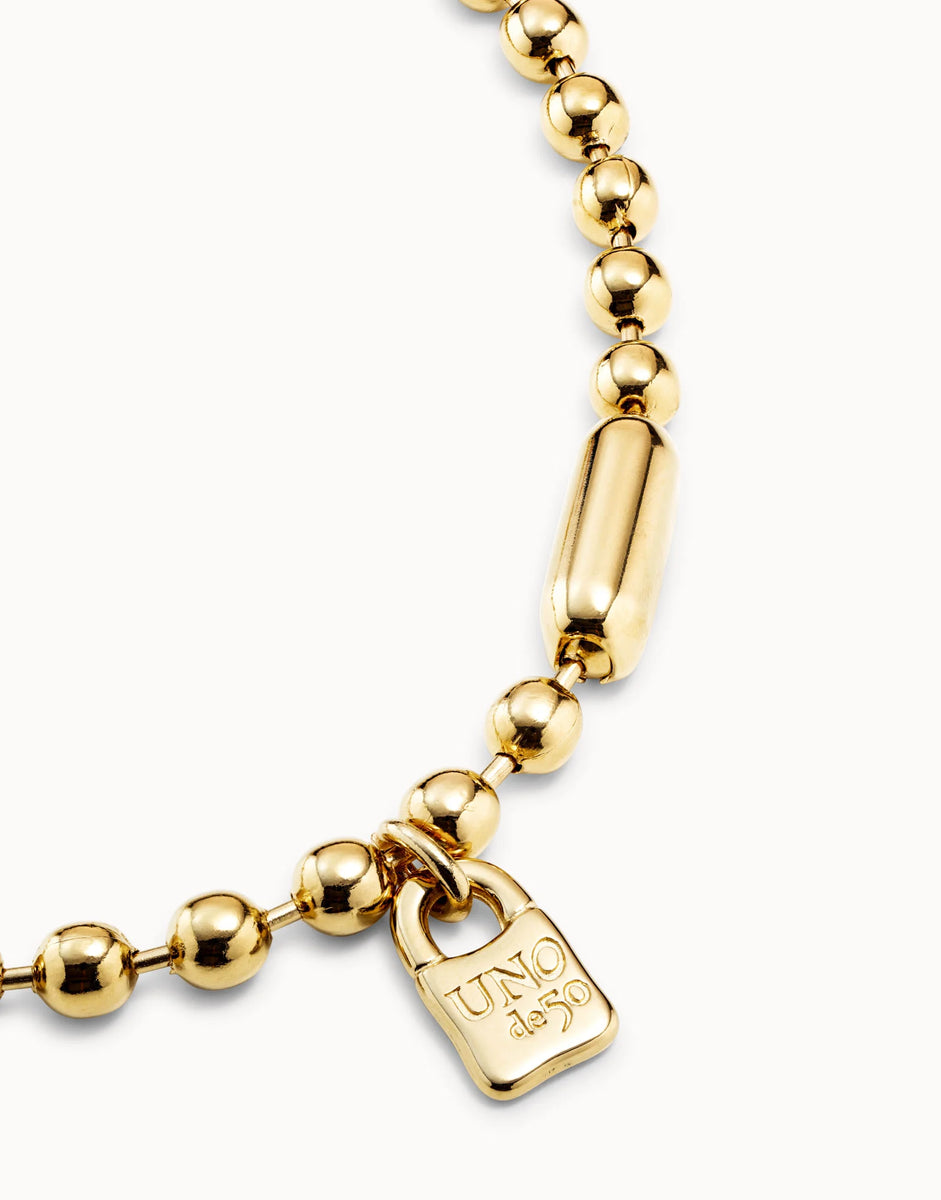 BIO wear ネックレス PADLOCK BEADS NECKLACE Short beaded necklace with padlock – 5th Street Clothing co.
